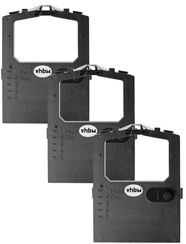 vhbw 3x Farbband Schriftband kompatibel mit OKI Microline 240, 3390, 3390 eco, 3391, 3391 eco, 380 Nadeldrucker, Bondrucker - Schwarz