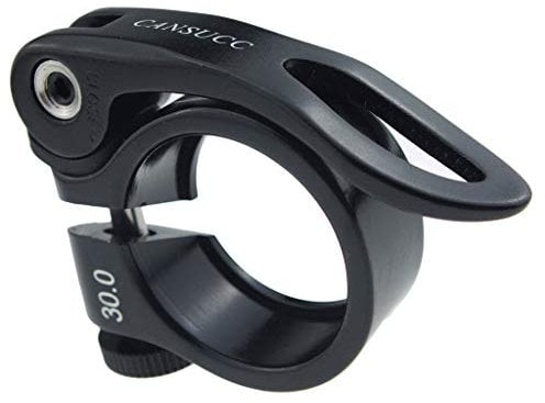 T TOOYFUL Quick Release Seatpost Clamp Alloy 30mm Bike Saddle Post Clip Clamps - Black