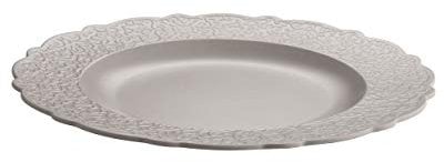 Alessi, Dressed en plein air MW72/1 WG, Speiseteller aus Melamin mit Reliefdekor, Warm Grey.