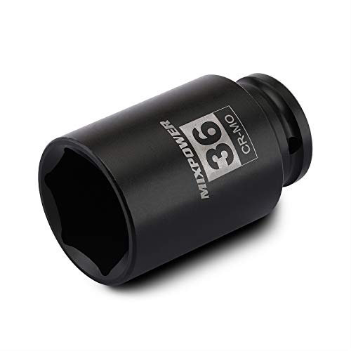MIXPOWER 1/2 Drive Deep Impact Socket, CR-MO, 36mm, 6 Point, Axle Nut Impact Grade Socket for Easy Removal