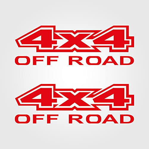 Gesar 2 Stück Aufkleber 4 x 4 – Aufkleber Off Road – 4 x 4 Aufkleber für SUV – Autoaufkleber – Off-Road-Aufkleber – geeignet für Auto und Motorrad – (Rot)