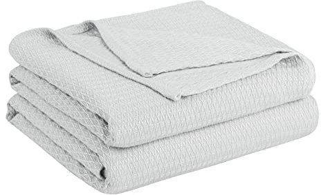 PiccoCasa Cooling Bamboo Blanket All Seasons Breathable for Hot Sleepers, Soft and Lightweight for Bed, Sofa Thin Blanket Summer Keep Cool Light Gray Double 200x230cm