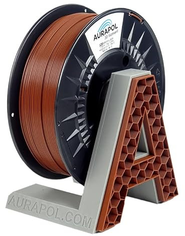 AURAPOL Filament 1.75 PLA mit +/- 0,02 mm Genauigkeit (1kg, braun/brown) - Biologisch abbaubares 3D Drucker Filament aus PLA - Druckmaterialien kompatibel mit den meisten Druckern