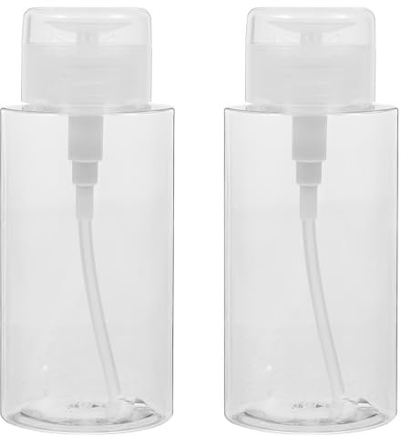 Tofficu 2Pcs Flacon Pompe 300ml Transparent Pour Dissolvant Vernis à Ongles, Flacon Plastique Rechargeable Pour Voyage, Maison, Camping, Shampooing, Lotion, Liquide, Cadeau Pratique