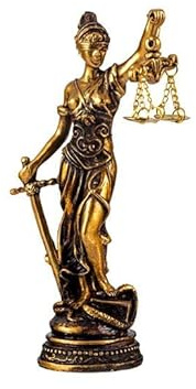 Figura Diosa de la Justicia de Resina Pintada a Mano (20 cm)
