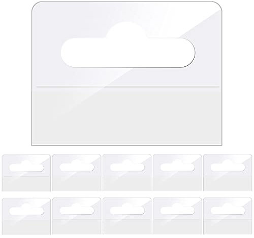 DIVINA VITAE 200 Stk Hang Tabs Selbstklebend Kunststoff Aufhänger mit Schlitz Löchern Eurolochaufhänger Selbstklebend Hängeetiketten für Verkaufsartikel Laden Einzelhandel Display (4,5 x 3,5 cm)