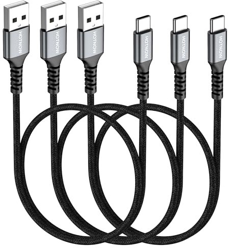 HOTNOW Cable USB C de 0.5m 3 Piezas, 50cm cable de carga rápida corto para Samsung Galaxy S10, S9, S8 Plus, Note 9, 8 y otros dispositivos tipo C