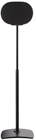 Sanus Height Adjustable Speaker Stand for Sonos Era 300™ - 17 Height Adjustment Sonos Stand Includes Carpet Spikes & Rubber Pads - Easy DIY Install Comes w/All Hardware - Black Single Speaker Stand