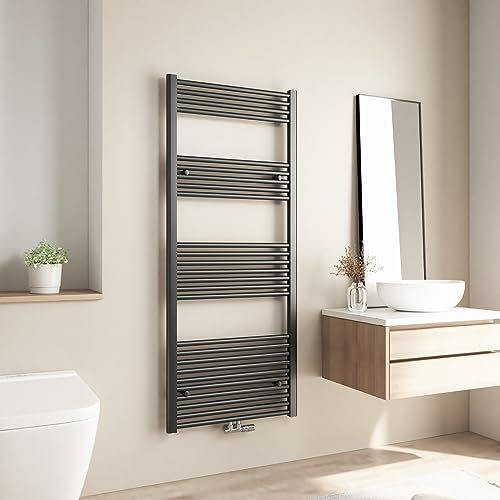 Heilmetz Scaldasalviette bagno, scaldasalviette a radiatore 140 x 60 cm termoarredo bagno (Antracite)