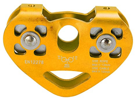 Fockety 30kN Kletterseilrolle, doppelte Kletterseilrolle Aluminium Rettungsseilrolle, Klettertechnik Seilrolle Tandem Double Speed Pulley for Climbing Rescue Lifting, Mountaineering