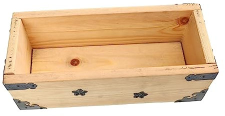 FONDOTIN Pot De Fleur Rectangulaire Jardinière Rectangulaire en Bois Cache-Pot en Bois Plateau De Culture De Micro-pousses Planteur Pot De Fenêtre Rectangulaire Soi Légume Marmite en Bois