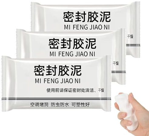 3Pcs Libertyzeay Waterproof Sealant Mastic,New Type Waterproof Sealant Mastic,Waterproof Repair Sealing Clay,Quick Mending Mud for Drain Connection,Wall Hole,Air Conditioning Hole