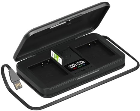 Palogreen NP-FW50 Battery Charger Compatible with Sony Alpha A6000, A6400, A6100, A6300, A6500, A5100, A7, A7 II, A7R, A7R II, A7R2, A7S, A7S II, A7S2, A5000, A3000, RX10, NEX-3/5/7 Series