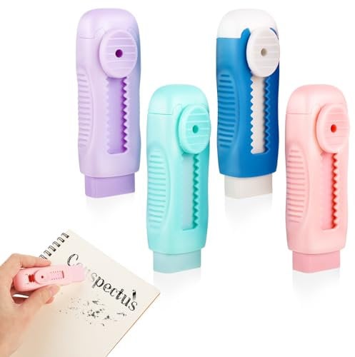Ouligay 4 Stück Radiergummi Stift Mit Niedlichen Katzenpfoten - Einziehbarer Kawaii Push Pull Radiergummi für Kinder