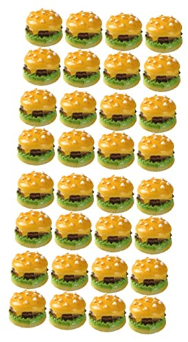ibasenice 60 Pièces Mini Burger Jouets Artificiels Modèles De Hamburger Simulé pour Décor De Cuisine Accessoires De Photographie Et Jeux D'Imitation pour Enfants