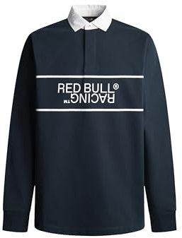 Red Bull Racing X Pepe Jeans RBR Logo Reflect Panel Rugby Shirt Polo, Blue (Dulwich Blue), M Homme