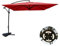 CONCEPT USINE | Parasol LED Déporté Inclinable 3x3m | SOLENZARA Terracota | Lampe à LED Centrale | Armature Aluminium | 100% Polyester | Waterproof, Résistant, Jardin, Plage, Piscine