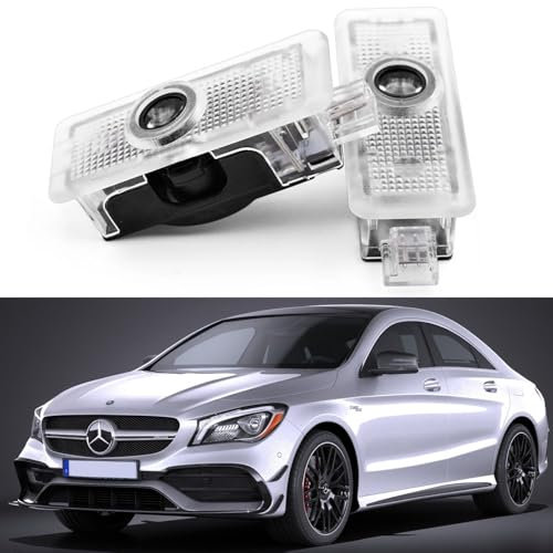 AutoQi Für Mercedes CLA C117 X117 CLS C218 X218 Coupe C205 C207 Cabrio A205 A207 LED AMG Projektor Einstiegsbeleuchtung Laser Logo Türlicht, 2 STK