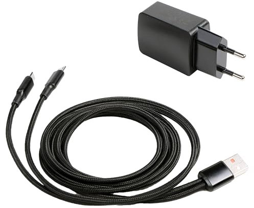 PONDWAY Micro USB Rápido Cable de Carga Adaptador 2 en 1 USB Splitter Cable Adapter Compatible con Motorola 2 Way Radio T62 T72 T82 Extreme T92 H2O XT185 Walkie Talkie PMPN4152AR, PMLN7719AR, IXPN4039