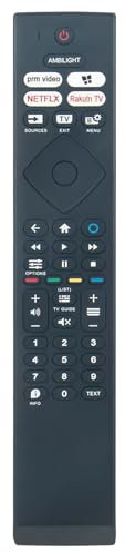 AULCMEET HR45B-GJ21 398GR10BEPHN0069HR Télécommande de Remplacement Fit for Philips LED 4K Ambilight TV 43PUS8108 50PUS8108 55PUS8108 65PUS8108 70PUS8108 75PUS8108