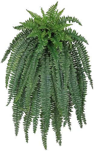 Hollyone Ramo de helecho Boston artificial grande de 47 pulgadas, arbustos de helecho falsos para interiores y exteriores, plantas de helecho extra grandes para porche, alféizar de ventana, cesta