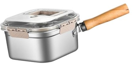 MagiDeal Mini Olla freidora Profunda, Olla para cocinar con Canasta, vaporera, Soporte, Herramienta de Cocina Multiusos Fritas, y albóndigas