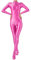 Fldy Damen Glänzend Jumpsuit Ganzkörperanzug Sport Bodysuit Yoga Overall Eng Einteiler Ganzkörper Kostüm Gymnastik Tanz Ballett Leotard Hotpink XL