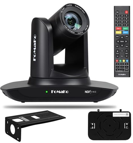 FoMaKo NDI PTZ Kamera 20x Optischer Zoom KI-Auto-Tracking mit HDMI/USB3.0/LAN(PoE) für Professionelles Live-Streaming auf Gottesdienste, Bildung, Konferenz, NDI HX3 & NDI 6 Zertifiziert, FMK20UH NDI