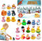 Weihnachts-Adventskalender | 24 Tage kleine Gummienten Weihnachtsspielzeug | lustiges Tierspielzeug für Weihnachts-Countdown-Kalender, Gastgeschenk für Feiertage