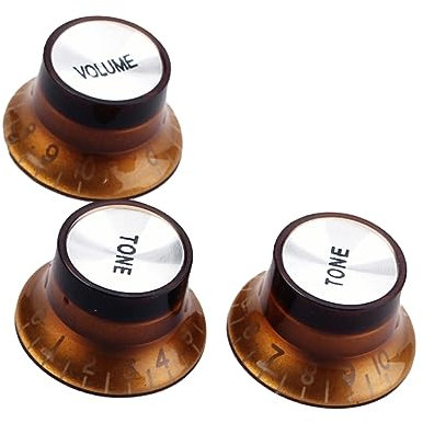 JEWEDECO 3pcs Light Brown Volume Tone Control Knobs Cap for Electric Guitar Bass Parts Replacement Knobs Practical Accessories for Easy Installation