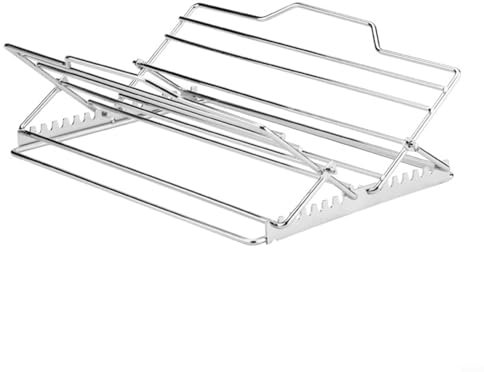 Emiif BBQ Rib Racks, Adjustable Turkey Roasting Rack Roast Rack for Oven and Grill, Chicken Roast Rack V Shaped Truthahn Tray for Family Feasts