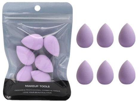 6Pcs Purple Mini Makeup Sponge Small Beauty Sponge Blender Set for Foundation, Powder, Concealer Highlight,and Eye Shadow,Mini Beauty Blender,Blenders and Sponges