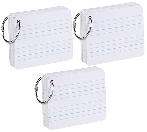 TOBBOMEY 3stücke Englische Wortkarte Mit Pinyin Blanko-Karte Doppelseitig Beschreibbar Umweltfreundlich Und Sicher Weiß Für Schüler