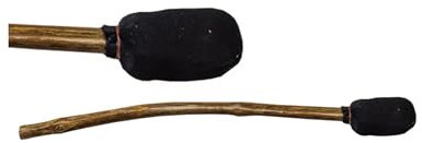 Stick Shamandrum - Bastone per tamburi di sciamano in legno di albero del caffè rivestito in tessuto di cotone nero