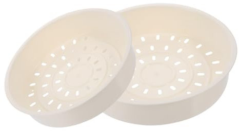 COLLBATH 2 Stück Korb mit gedämpftem Reis steamer dampfkorb Dampfgarer Aufsatz dampgarer Dampfgarer Zubehör Dampftablett Kochen Dampfgarer für die Küche Dampfgarer für Hotel Plastik Weiß
