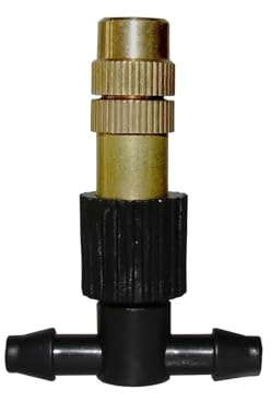 Verstellbare Sprühdüsen-Set, 200 Stück, Messing-Bewässerungssprinkler mit 4/7 mm T-Anschlüssen für Gartenbewässerung und Kühlsystem, perfekt für die Bewässerung im Freien