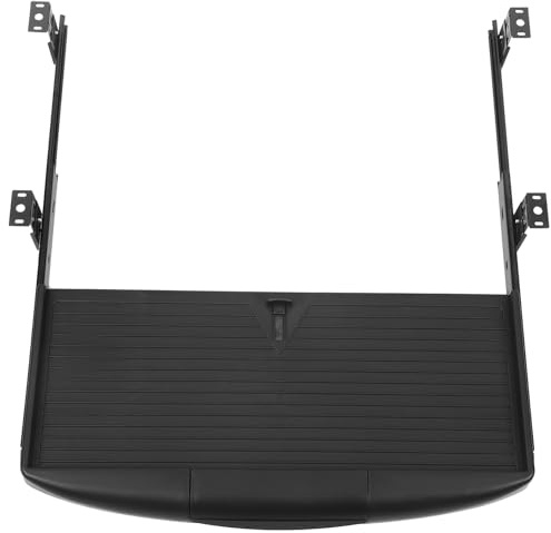 HORIALENCE Bandeja de Teclado con Rieles Deslizantes de Extensión Completa Diseño Doble para Almacenamiento bajo Escritorio Plataforma Extraíble para Oficina Moderna