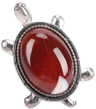 Luocute Meeresschildkröten-Ring, Stammesschnitzerei, Verstellbarer Kristallring mit Stein, Geeignet für Meditation (Einstellbare Ringgröße)