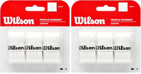 Wilson Unisex Greepband profiel 3 stuks Overgrip, Weiß, NS EU (Packung mit 2)