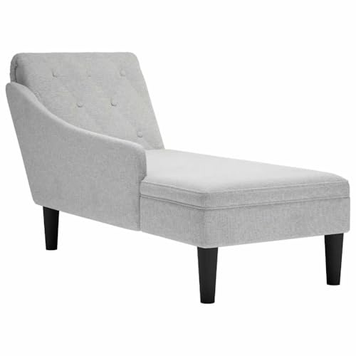 Frdhee Relaxliege Sofa Klein,Chaiselongue mit Kissen und Rechter Armlehne Wolkengrau Stoff,Relax Sessel für Wohnzimmer,Wohnung,Büro,Einfache Montage