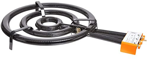 PaellaWorld International Paella di fornelli a Gas, 3 Anelli, Nero, Diametro 60 cm