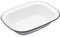 KitchenCraft Living Nostalgia Oblong Enamel Pie Dish, 22 x 16 cm (8.5 x 6.5) - White / Grey