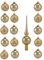 Thüringer Glasdesign A016-2356-1340 - 16 teiliges Christbaumschmuck Sortiment in Gold Uni glanz und Deko matt mit Dekor Kerze