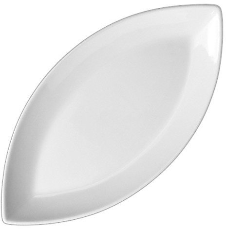 Holst Porzellan BAT 005 Platte oval 25 x 12 cm Schiffchenform Bateau, weiß, 25 x 12 x 2 cm