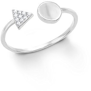 s.Oliver Damen-Ring Dreieck Kreis Geometrie 925 Silber rhodiniert Zirkonia weiß Gr. 54 (17.2)-2012549