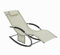 SoBuy Chaise Longue Transat Pliable Jardin Fer – Bain de Soleil Ergonomique à Bascule Relax – Fauteuil Extérieur Confortable Plage pour Terrasse Balcon Camping, Beige, OGS28-MI
