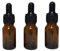 Lot de 3 flacons compte-gouttes vides rechargeables en verre ambré gradué pour huiles essentielles, cosmétiques, liquide, pot avec pipette compte-gouttes en verre (10 ml)