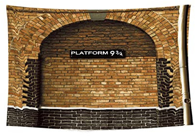Feierman Platform 9 3/4 Tapestry for Harry Potter London's King's Cross Station Vintage Wall Hanging Brown Decor 100% Polyester Kids Bedroom Decor