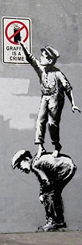 Banksy Poster Grafitti is A Crime Türposter (53cm x 158cm) + Ãœ-Poster