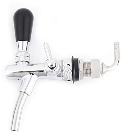 G5 / 8 Grifo portatil ajustable de cerveza Acero inoxidable fácil y rápido Material resistente y duradero para barril Bar en casa,hoteles, restaurantes, hogar(Plata)